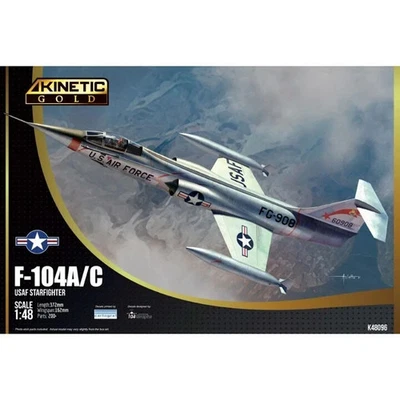 KINETIC GOLD 1:48 KIT AEREO LOCKHEED F-104A/C USAF  STARFIGHTER 37,2 cm   K48096 - Immagine 1 di 2