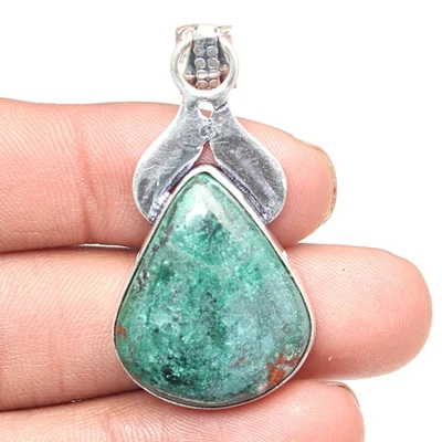 Colgante Crisocola Piedras Preciosas Regalo San Valentín Joyería Plata 2" Foto 1 de 4