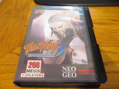 FATAL FURY 3 NEO GEO AES COMPLETO INGLÉS EURO VERSIÓN EE. UU. CIB RARO *LEER* Foto 1 de 4