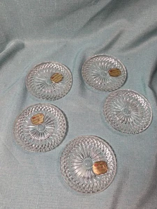 "VINTAGE" 5 Echt Bleikristall 24% Lead Crystal Coasters 4.5” West Germany - Picture 1 of 9