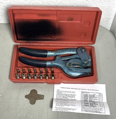 Juego Completo Punzón Mano Roper Whitney Nº 5 Jr - Estuche y Troqueles (3/32 - 9/32) Incl. Foto 1 de 4