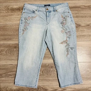 BANDOLINO Simone Skimmer Y2K Jeans Women Size 10 Light Wash Embroidered Cropped - Picture 1 of 10