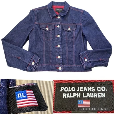 Jaqueta jeans vintage RALPH LAUREN POLO JEANS CO. Streetwear lavagem escura média - Imagem 1 de 4