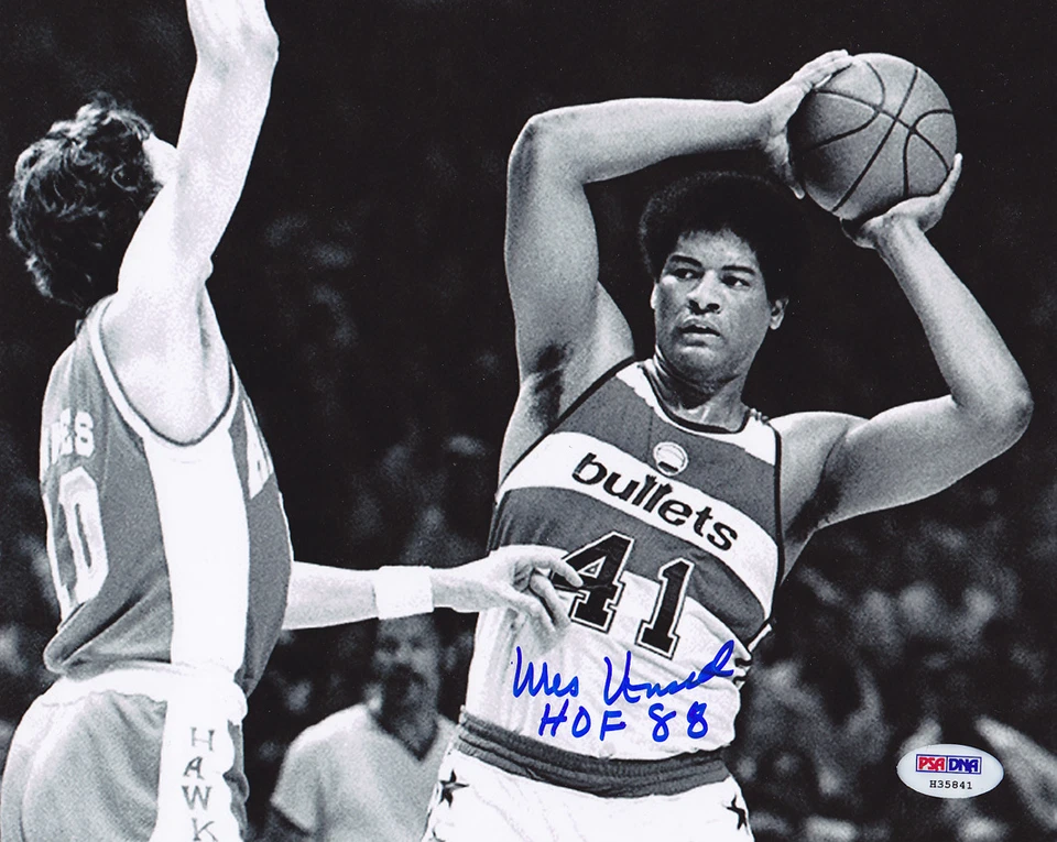 Wes Unseld SIGNED 8x10 Photo + HOF 88 Washington Bullets PSA/DNA AUTOGRAPHED - Image 1 of 1