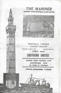 Vintage programme Grimsby Town v Southend United April 1978 Division 4 vgc - Picture 1 of 1