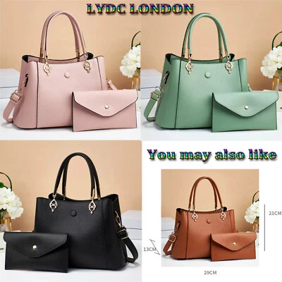 Nuevo Bolso de Mano Para Mujer Negro Cuero Sintético Diseñador Bolso de Hombro Bolso de Trabajo Foto 1 de 4