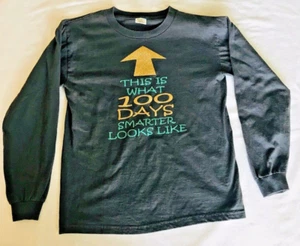 100 Days Smarter School T-shirt Grey Size M Cotton Glittery - Picture 1 of 4