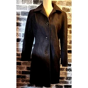 Collection by Gallery Wool Charcoal Gray / Black Trench Pea Coat Peacoat Small - Picture 1 of 7