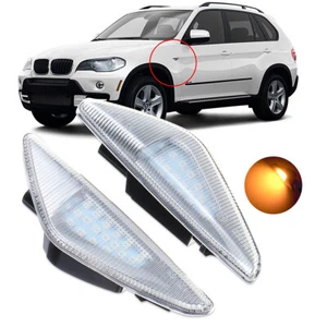 Clear LED Side Marker Signal Lights For BMW X3 F25 X5 E70 X6 E71 E72 2007-2013 - Picture 1 of 8