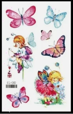 ROSIE'S TATTOO BOUTIQUE GLITTER FAIRY Temporary Tattoos Girls Body Art Tattoo Transfers Loot Fillers UK