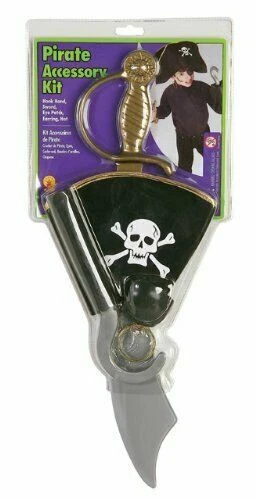 Pirate Accessory Kit Hook, Sword, eyepatch, earring and hat for 6+ - Image 1 of 1