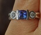 Iliana AAAA tanzanite and diamond ring 18ct gold size P