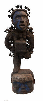 Gran Estatua Nkisi 75CM Fetiche Para Clavos Nkonde Congo Arte Africana 17153 • 2,796.04€