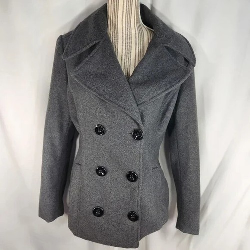 VETEMENTS Cappotto Pea grigio Rampage con tasche e cinturino per cintura Martingale taglia media