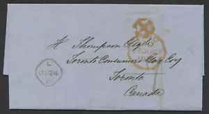 1854 Transatlantic SFL London to Toronto PAID Patent Dry Gas Meter Mfg Letter - Picture 1 of 4