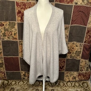 Neiman Marcus 100% Cashmere Kimono Cover Up Women's One Size Gray Lagenlook - Picture 1 of 12