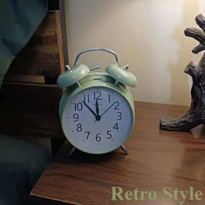 Vintage Loud Battery Alarm Clock for Heavy Sleepers, Retro Twin Bell Old School - Image 1 of 4