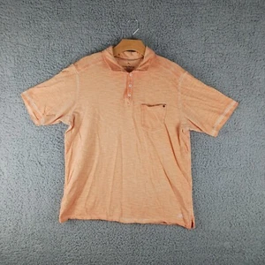 Camisa Polo Tommy Bahama Mediana M Para Hombres Naranja Henley 100% Algodón Informal - Imagen 1 de 7