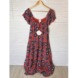 Knox Rose Kleid Damen Gr. Medium Rebel rot Blumen Rüschenärmel Maxi Cottagecore - Bild 1 von 16