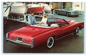 Cadillac Eldorado 1976 rojo convertible postal coche automóvil G9 - Imagen 1 de 2
