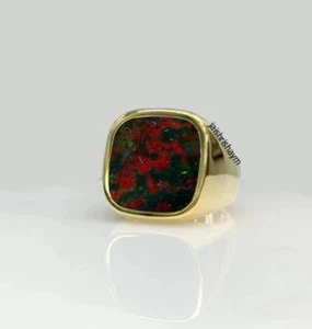Natural Bloodstone Gemstone Ring 925 Sterling Silver Ring For Men Gift For Her - Picture 1 of 5
