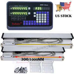 300&1000mm Linear Scale 2Axis DRO Digital Readout Lathe Milling Kit, US STOCK