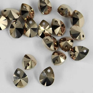 6128 10 RGK ** 16 Swarovski Anhänger "Mini Birnen" 10mm KRISTALL ROSEGOLD 2X - Bild 1 von 4