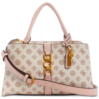 GUESS Briana Girlfriend Medium Satchel Crossbody Tote Bag Handbag - Cream White - Image 1 of 4