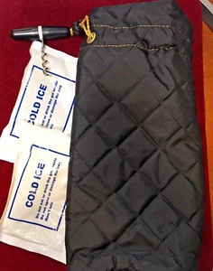 Coole Wein isolierte Weintasche von Cool Tote - elegantes Schwarz, Goldrand - Bild 1 von 3