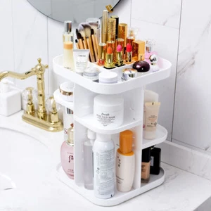 360 Rotating Makeup Organizer for Bedroom and Bathroom (White) - Picture 1 of 9