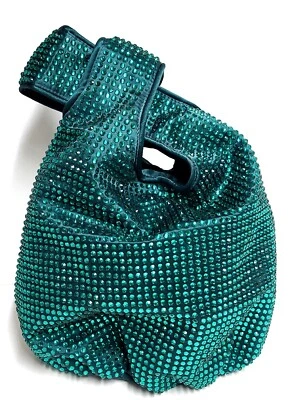Bolso de Mano J.Crew Cristal Embellecido Verde Abeto Oscuro Satinado Asa en Lazo Nuevo con Etiquetas Foto 1 de 4