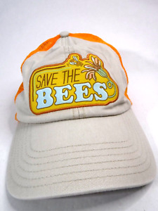 Smithsonian "Save The Bees" Orange / Tan Adjustable Back Strap Cap Hat Bioworld