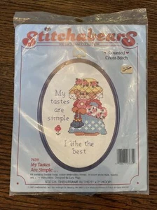 Dimensions Stitchabears Counted Cross Stitch Kit #7639 My Tastes Are Simple Bear - Picture 1 of 3