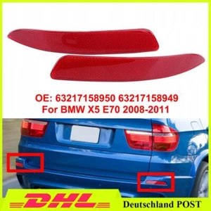 1 Paar Stoßstange Rückstrahler Für BMW X5 E70 LCI M-Sport 2010-13 Reflektor Rot - Bild 1 von 6