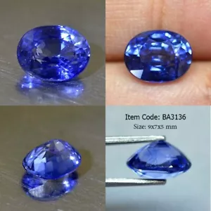Oval 9x7 MM Royal Ceylon Blue Sapphire Lab Corundum - Picture 1 of 8