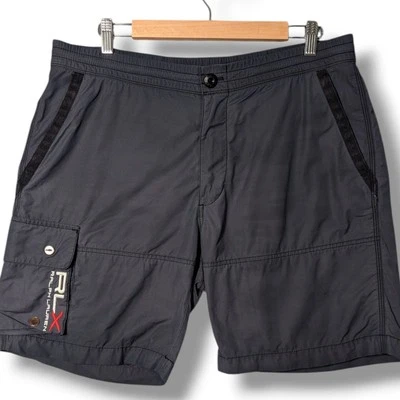 RLX Ralph Lauren Shorts Mens Large Dark Grey Utility Nylon Cotton Cargo - Image 1 of 4