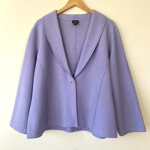 Eileen Fisher Jacket Blazer Periwinkle Purple Wool Cardigan Size XL - Picture 1 of 8