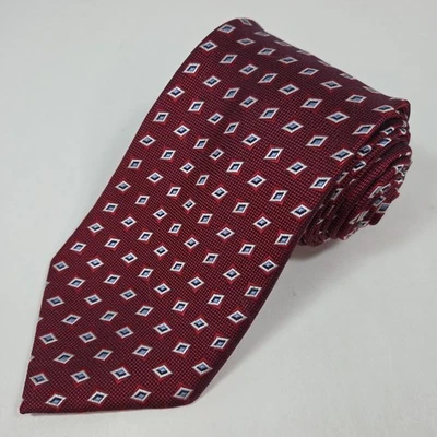 Corbata Ermenegildo Zegna Corbata Borgoña Rojo Geométrica Seda - Italia 60"x3.75" Foto 1 de 4