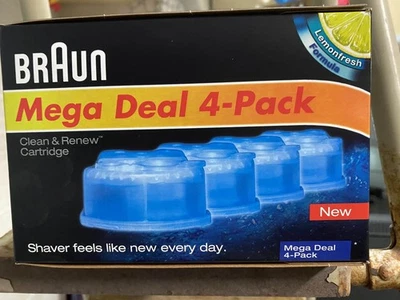 Braun 4 Cartucce Pulizia Per Rasoio Series Nuovo Sigillato - Immagine 1 di 4