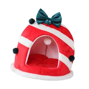 Christmas Cat Bed Cat Nest Xmas Cat Tent - Picture 1 of 6