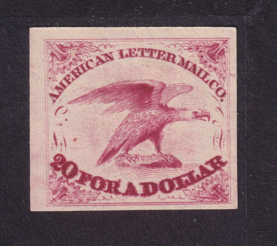 US LOCAL 5L1 MAGENTA REPRINT IMPERFORATED SINGLE FROM 1844 - US7P03 - Image 1 of 2