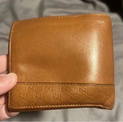 Authentic Gucci Wallet Bi-fold Men's Leather Crest Dark Brown purse - Imagem 1 de 4