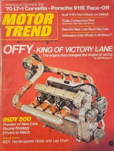 Motor Trend Magazine May 1970 Corvette Porsche King of Victory Indy 500 - Picture 1 of 4