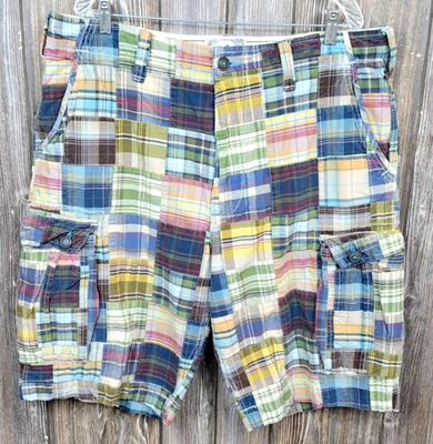 Pantalones Cortos Carga American Eagle Patchwork Cuadros Informales Coloridos Para Hombres Actuales 39X12 Foto 1 de 4