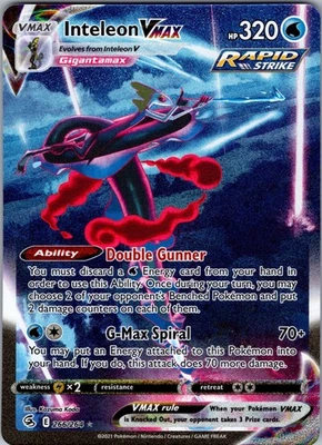 Inteleon VMAX (Alternate Art Secret) Secret Rare SWSH08: Fusion Strike 266/264 N - Image 1 of 2