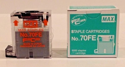 Max NO70FE Staple Cartridge for EH-70F Flat-Clinch Electric Stapler 5,000/Box