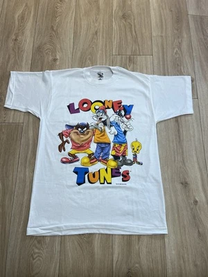 Vintage Deadstock 1996 Looney Tunes Taz Bugs Bunny Tweety Sylvester T Shirt L - Image 1 of 4
