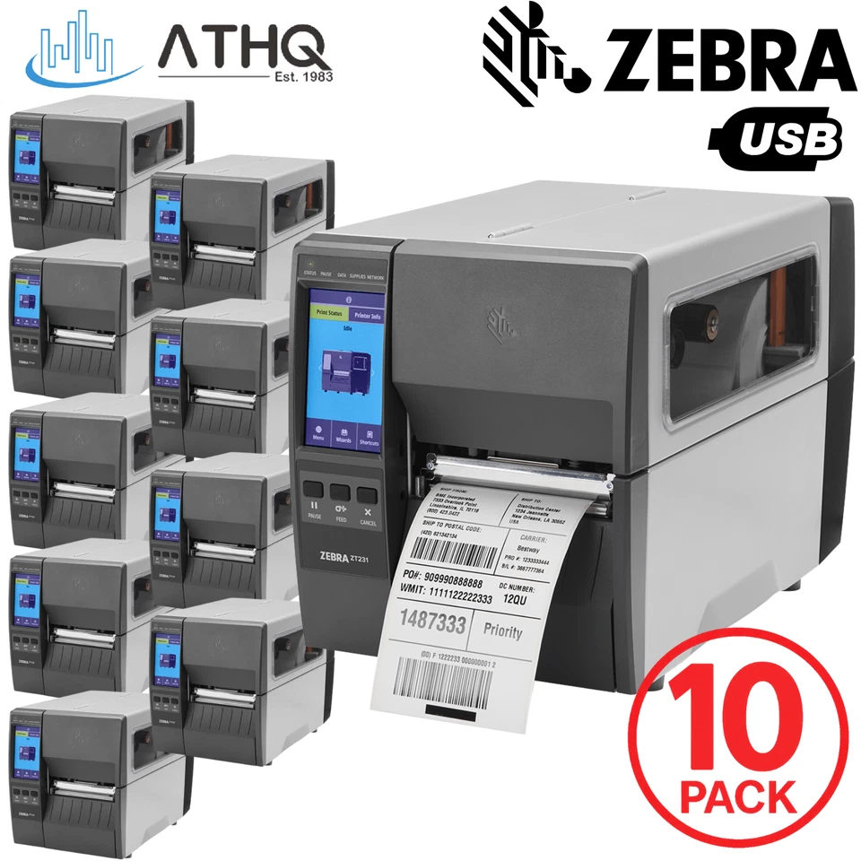 Zebra ZT231 Barcode Label Printer Industrial Bluetooth USB ZT23142-T01000FZ