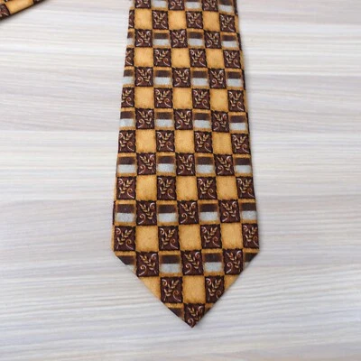 Designer Tie Mens JZ RICHARDS Burnt Orange Art Deco Silk Necktie NORDSTROM USA Foto 1 de 4