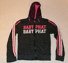Vtg 90'S - Baby Phat - Women's Gray & Pink Full Zip Graphic Hoodie Size M Great